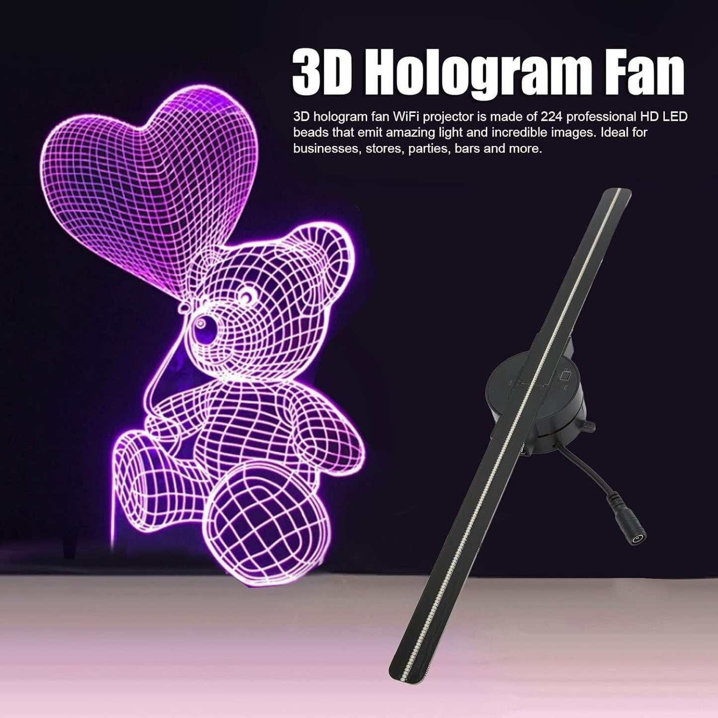 ๐3D Hologram LED Fan Projector