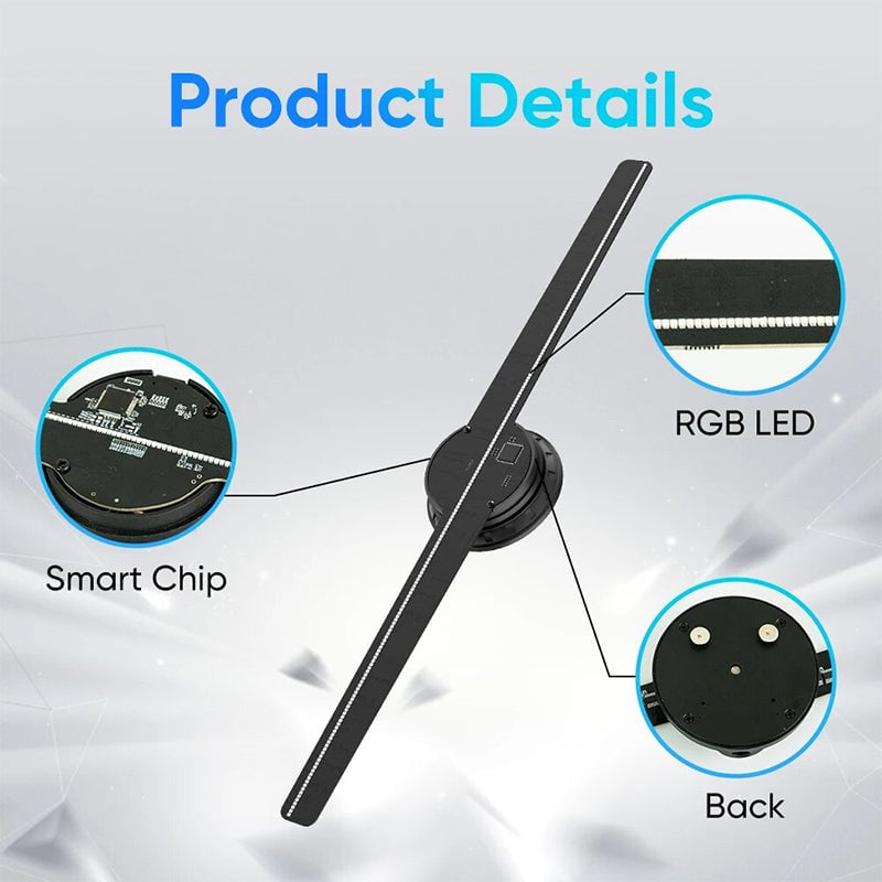 ๐3D Hologram LED Fan Projector